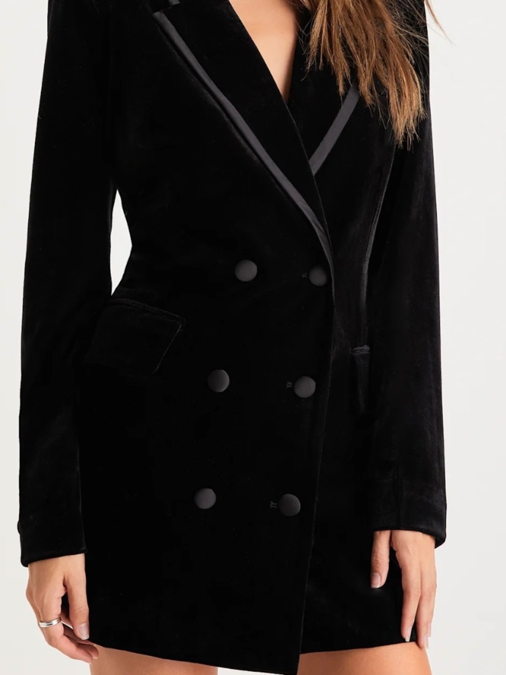 Lulus Black Velvet Blazer Dress!